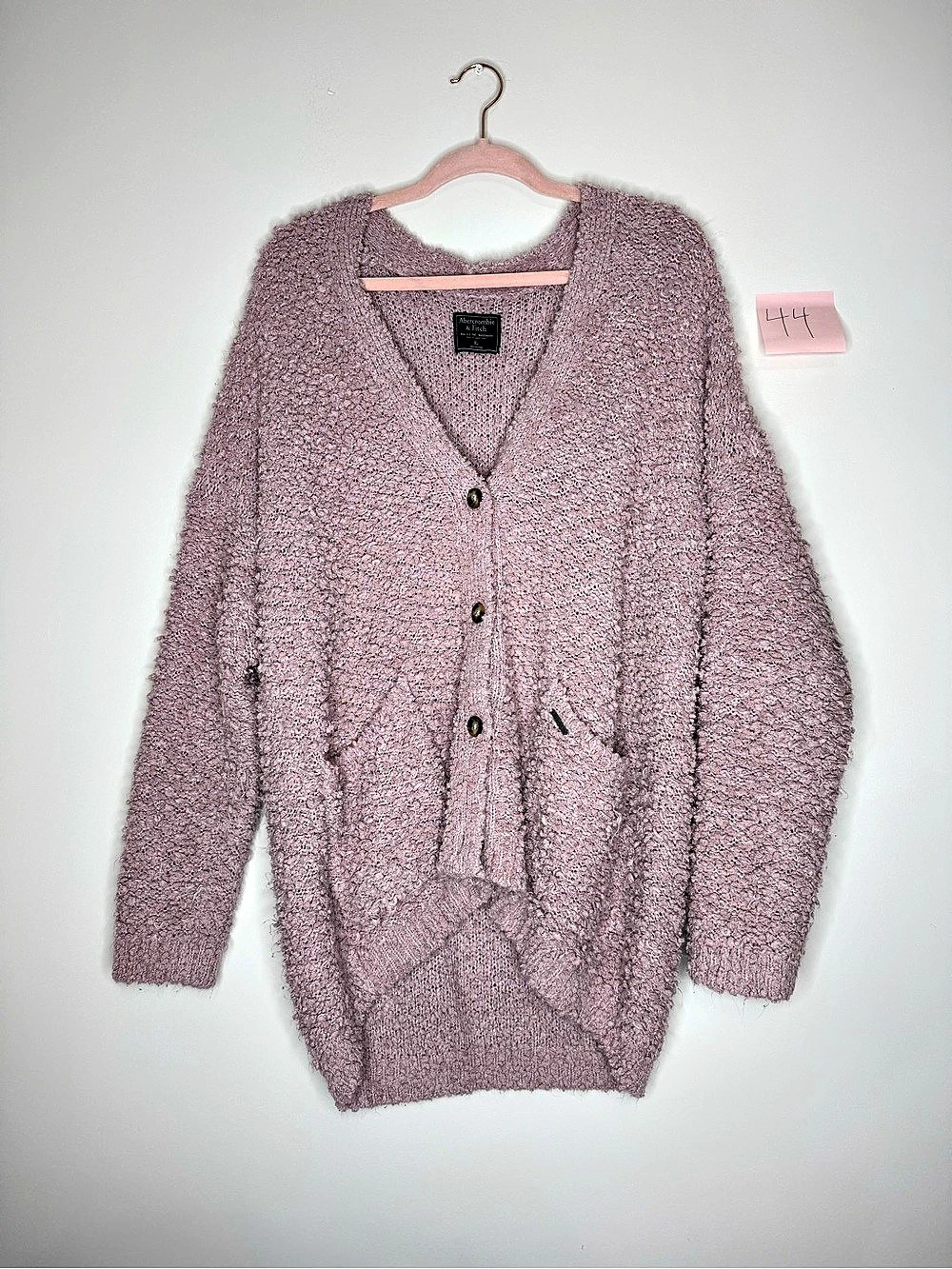 Abercrombie & Fitch Cozy Popcorn Cardigan Pink XL